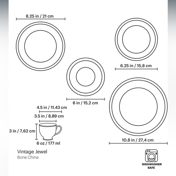 NIB Lenox Vintage Jewel 5-Piece Fine Bone China Dinner Set Collectible - Picture 16 of 16